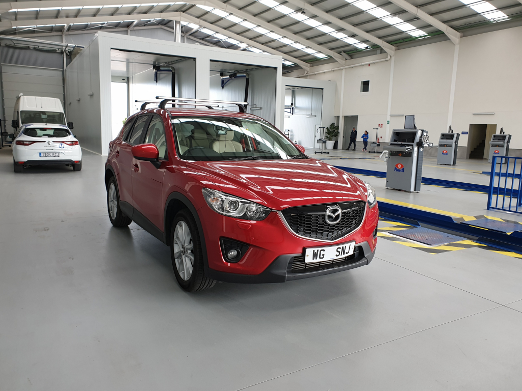 Mazda CX-5 parked inside ITV test centre after successful import test Mazda CX-5 inside ITV station
